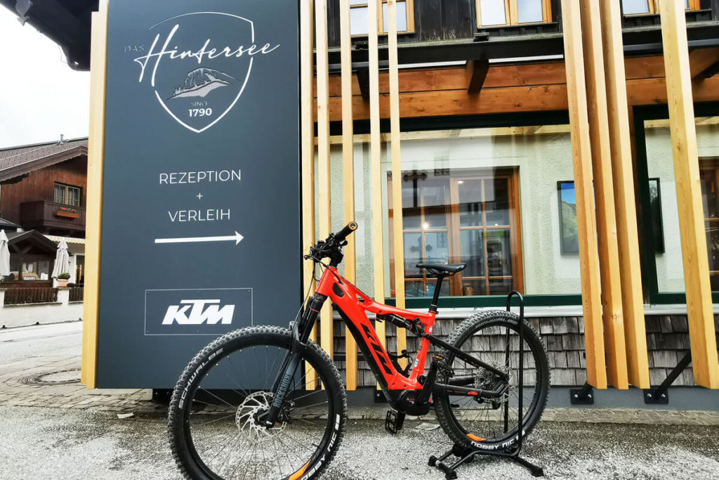 Hotel Das Hintersee mit KTM E-Bike-Verleih und Radshop.